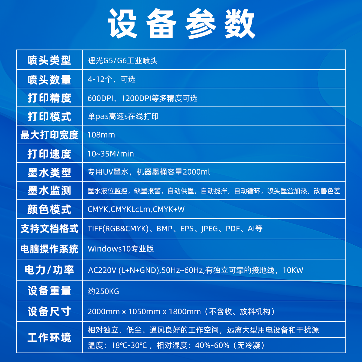 封（fēng）邊條uv打印機（jī）參數